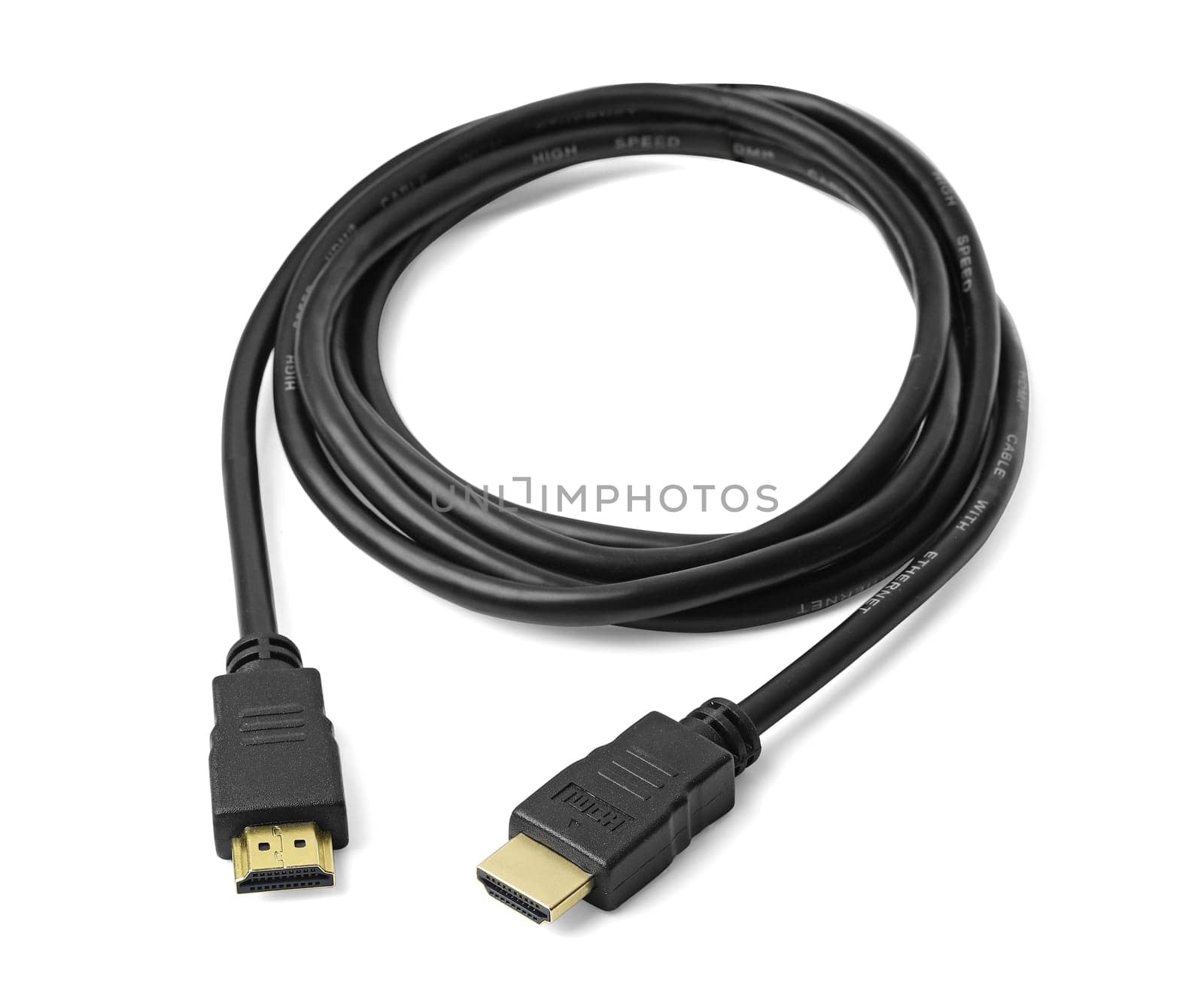 HDMI cable isolated on white background