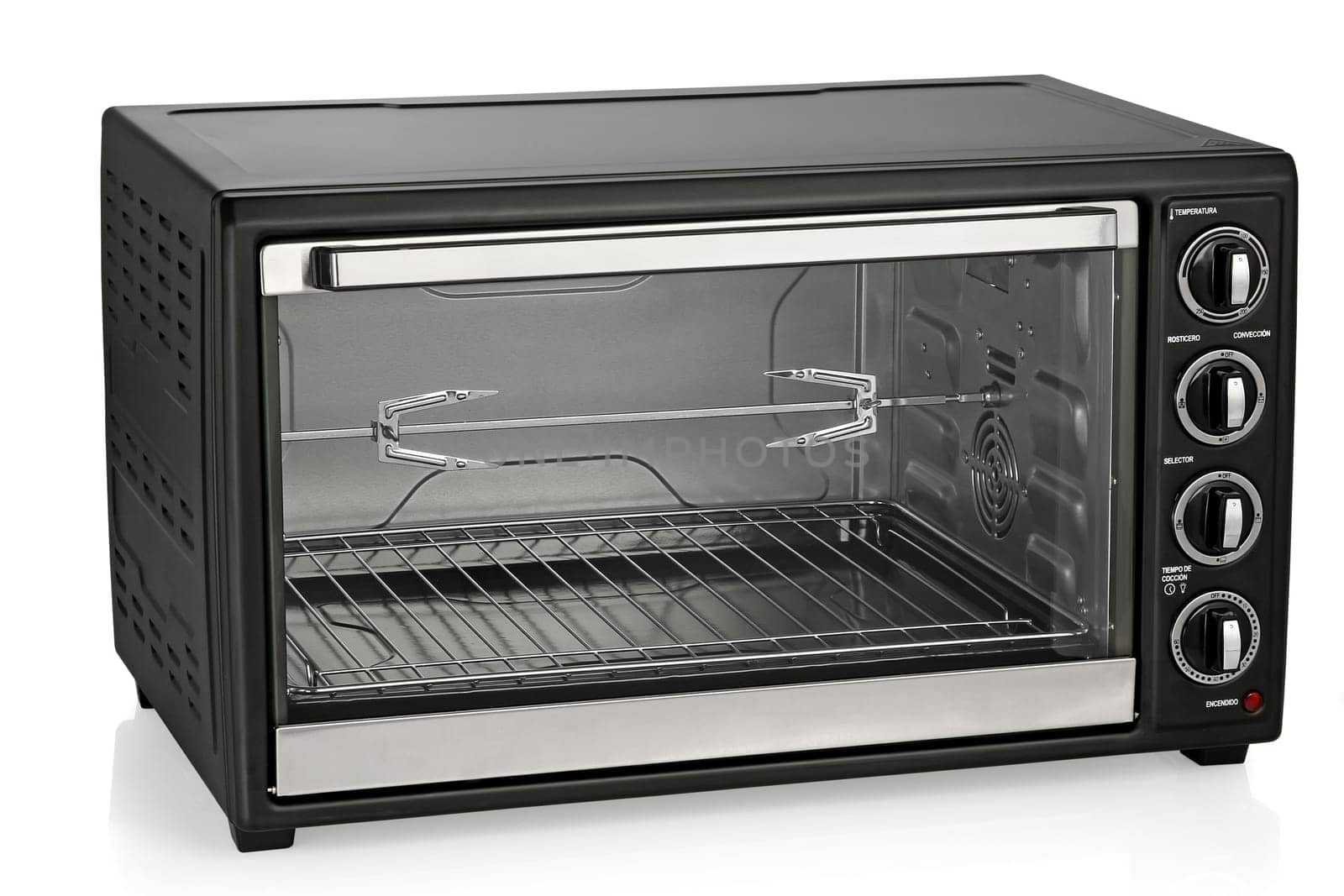 Electric oven over white background