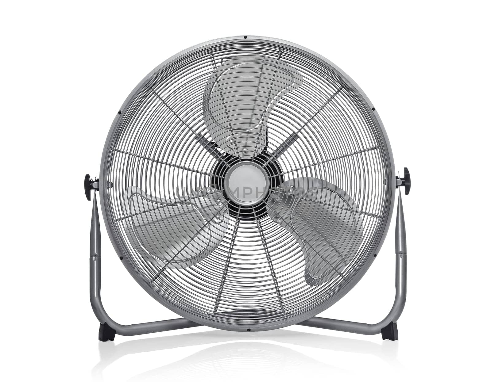 Metal electric fan isolated on white background