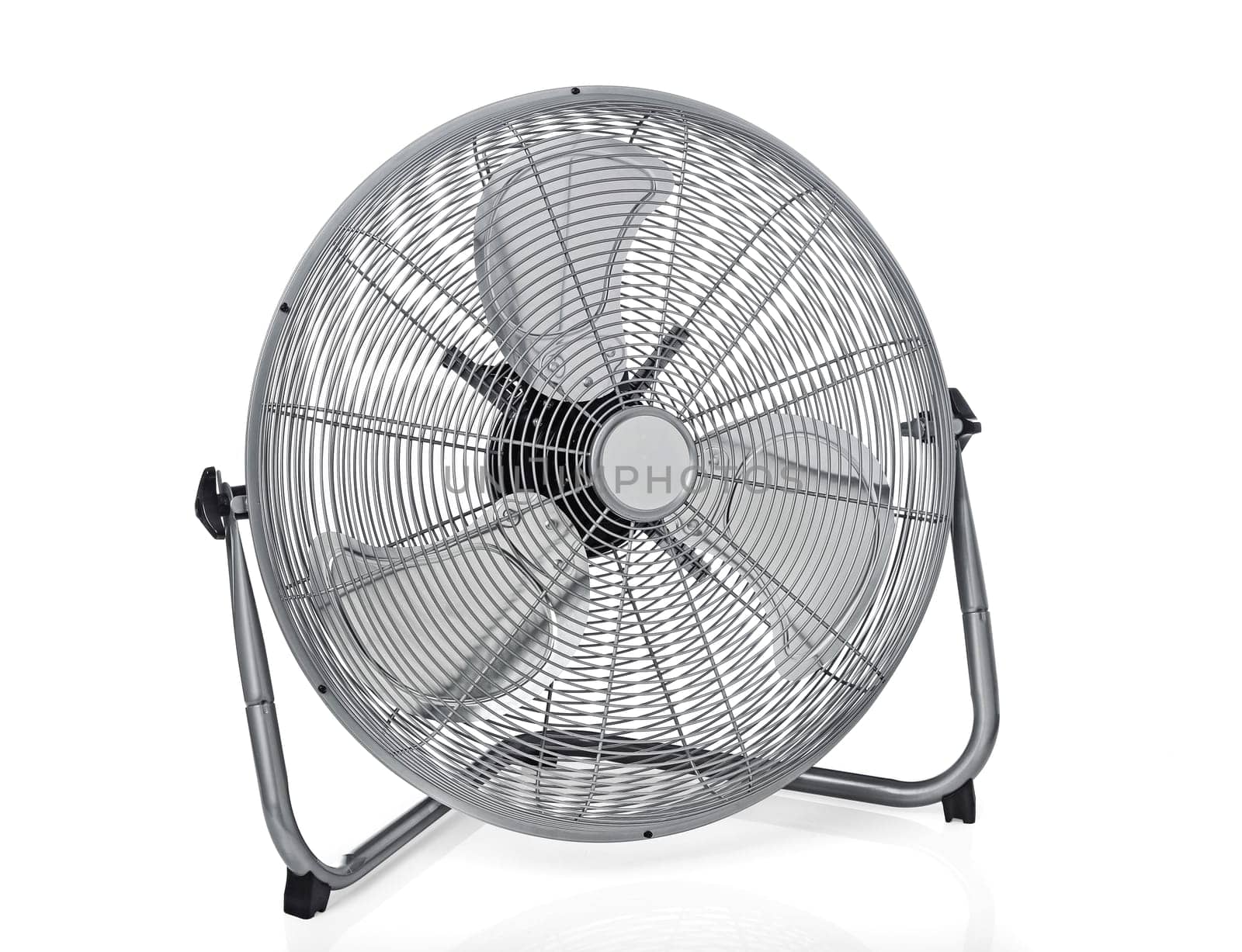 Metal electric fan isolated on white background