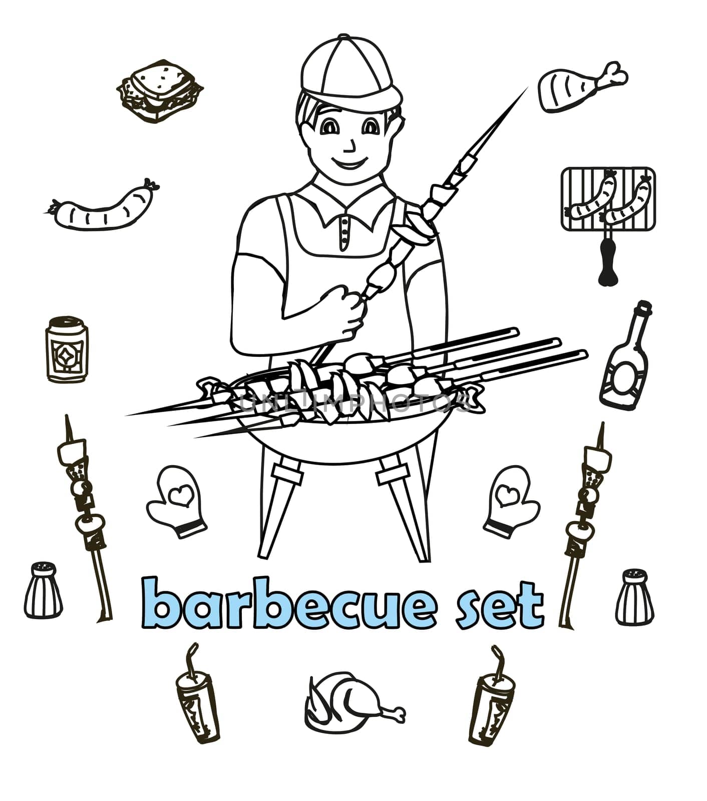 Barbecue icon set