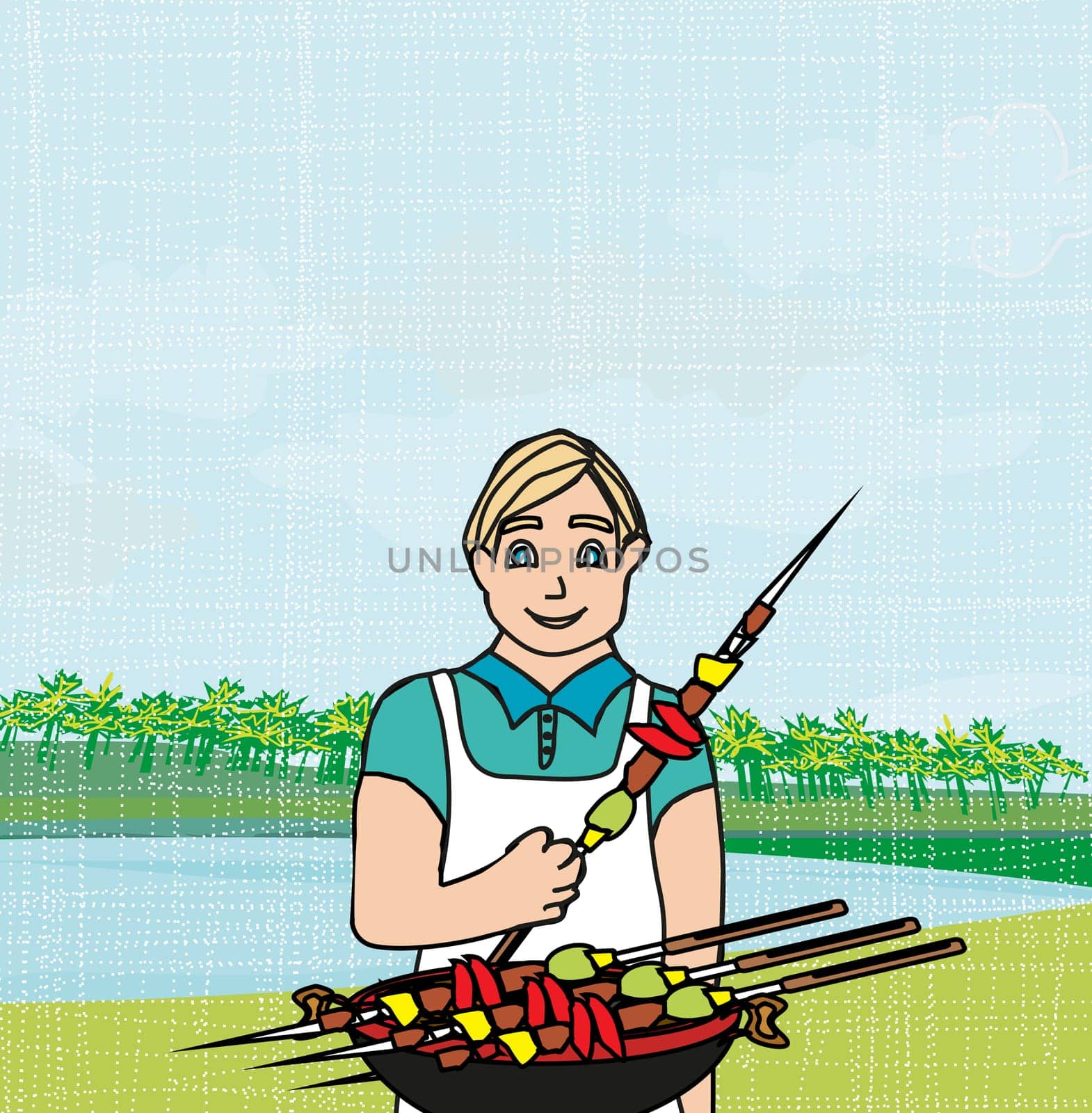 Man cooking on his barbecue