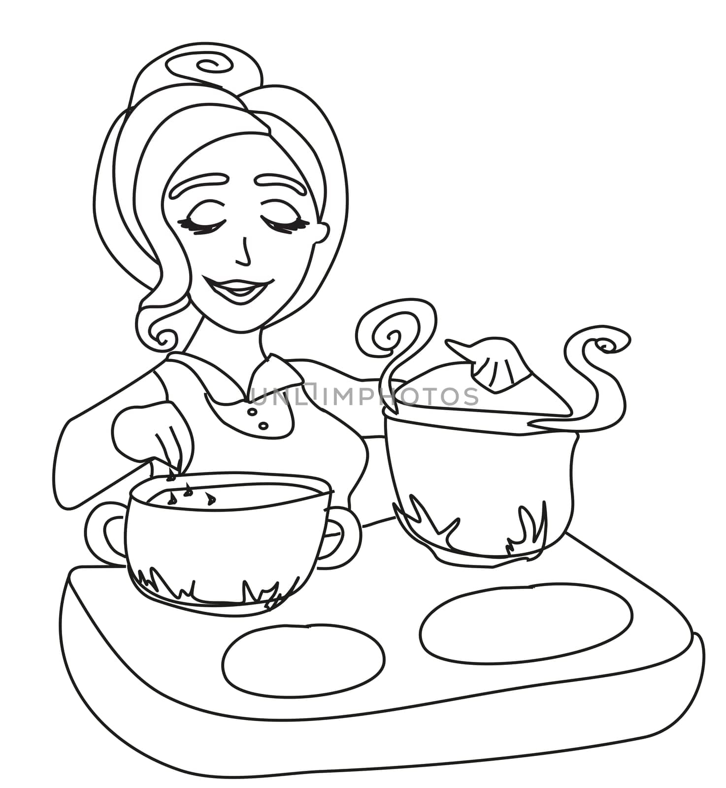 housewife cooking soup