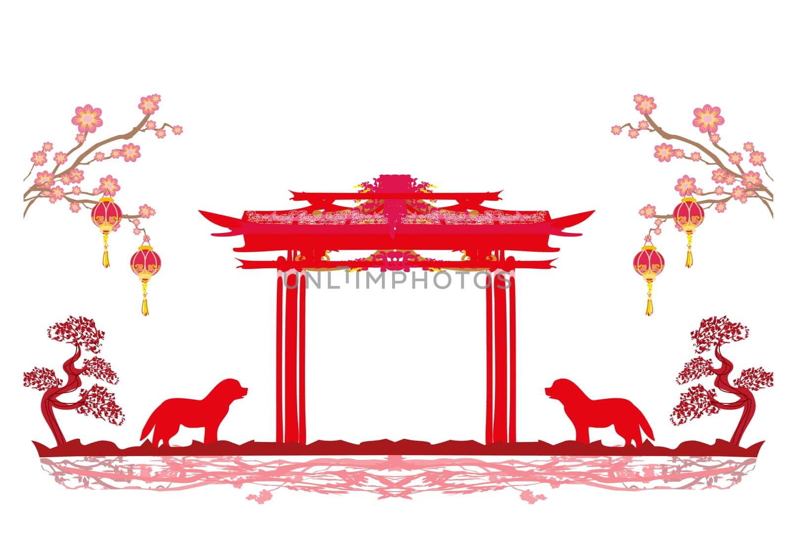 Chinese zodiac the year of Dog - frame