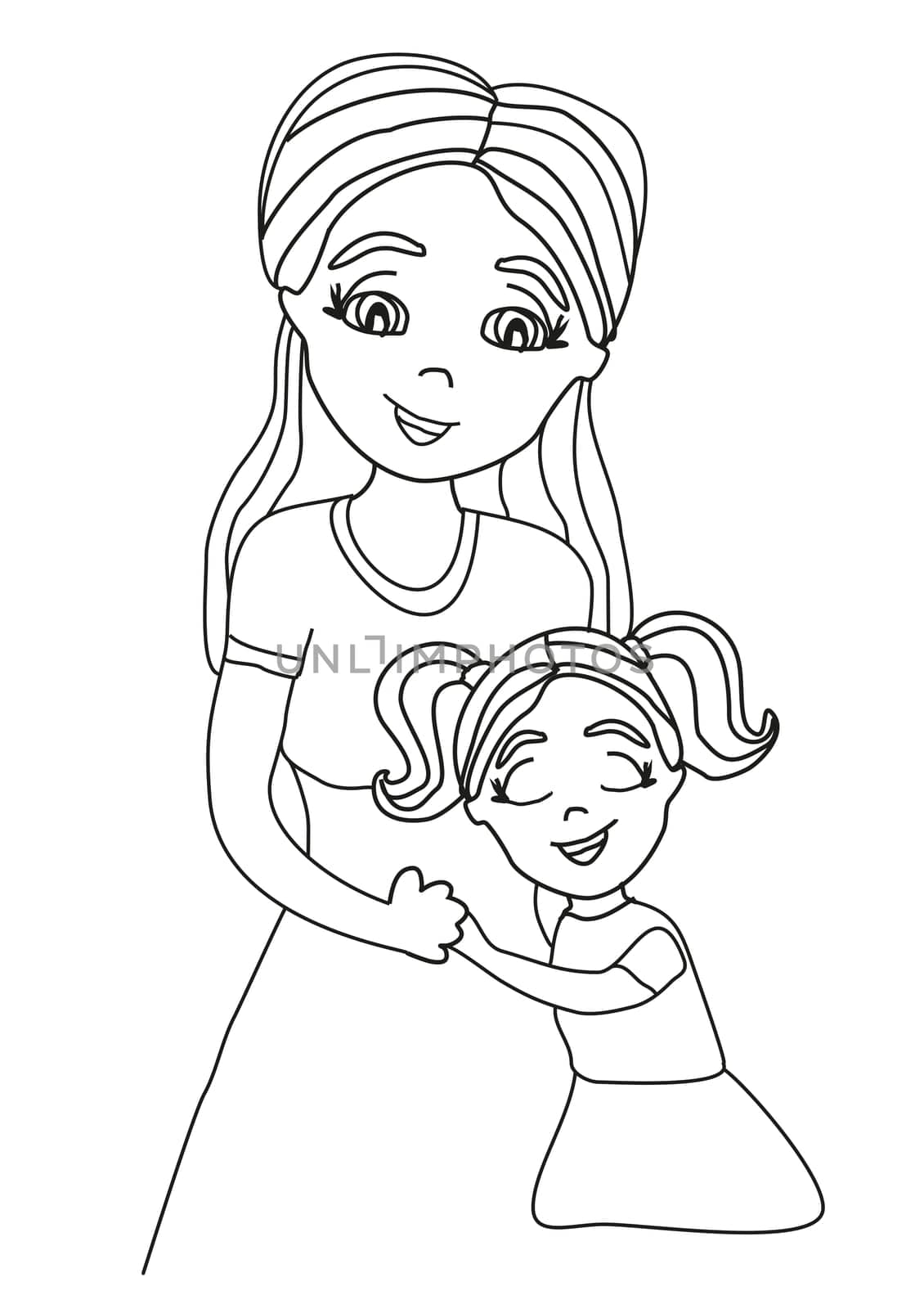 Daughter hugging her mom.