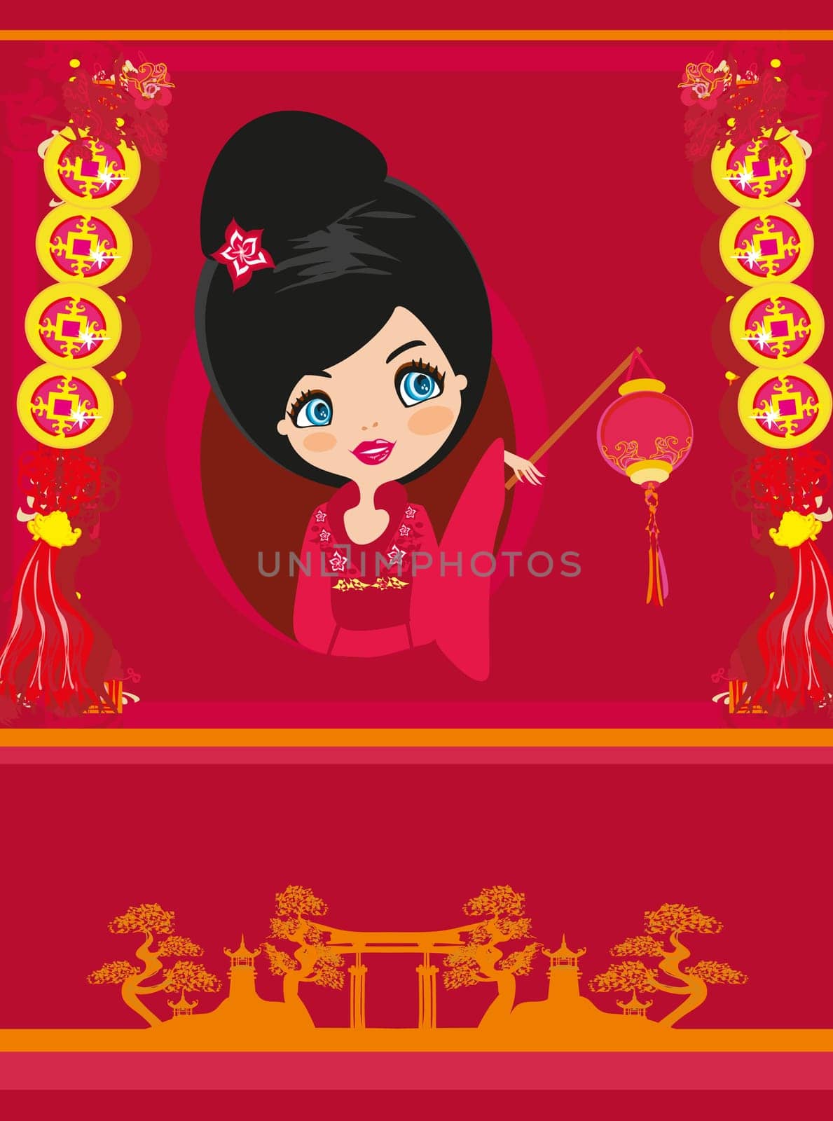 Mid-Autumn Festival for Chinese New Year , Abstract card