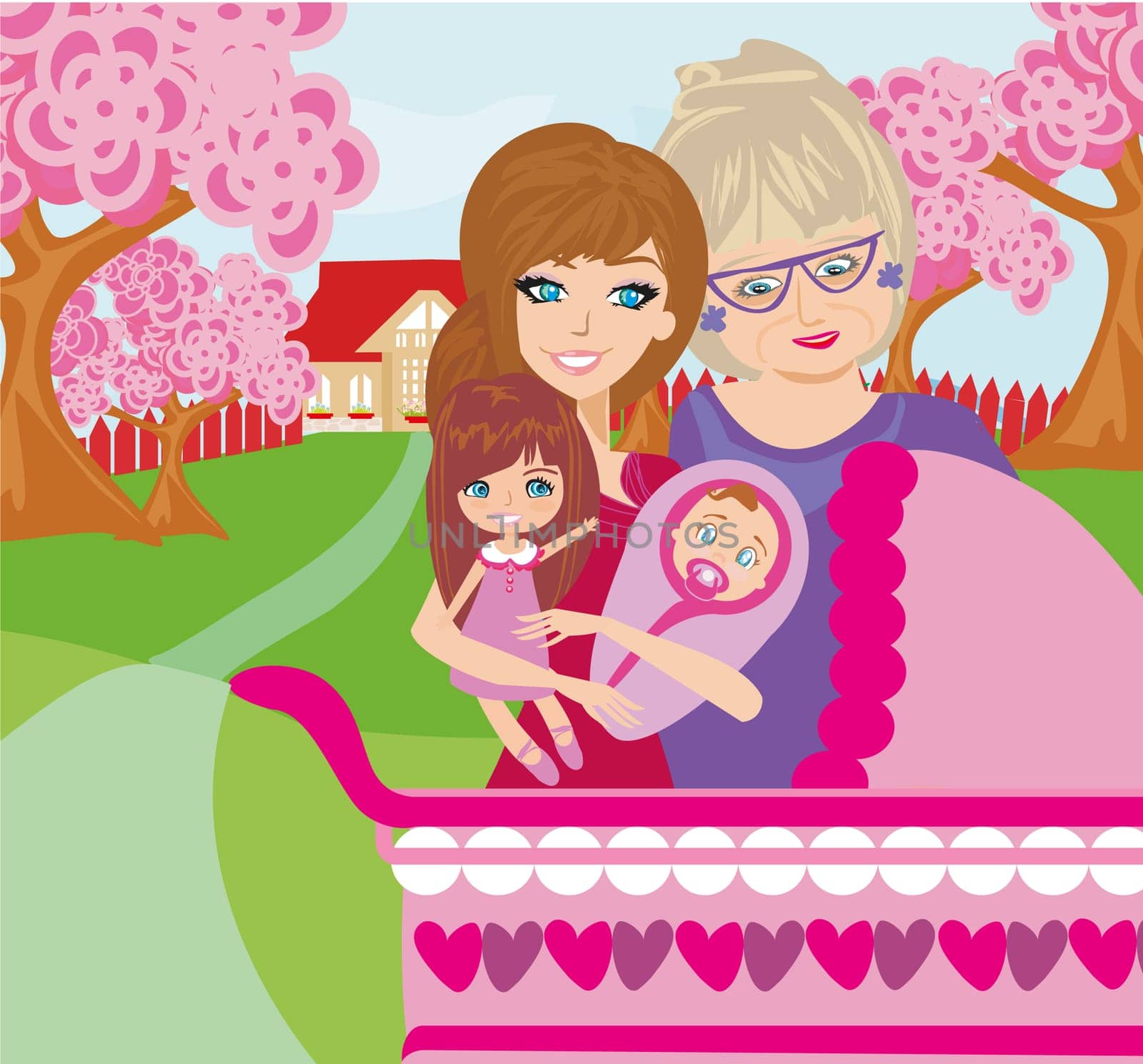family in the garden