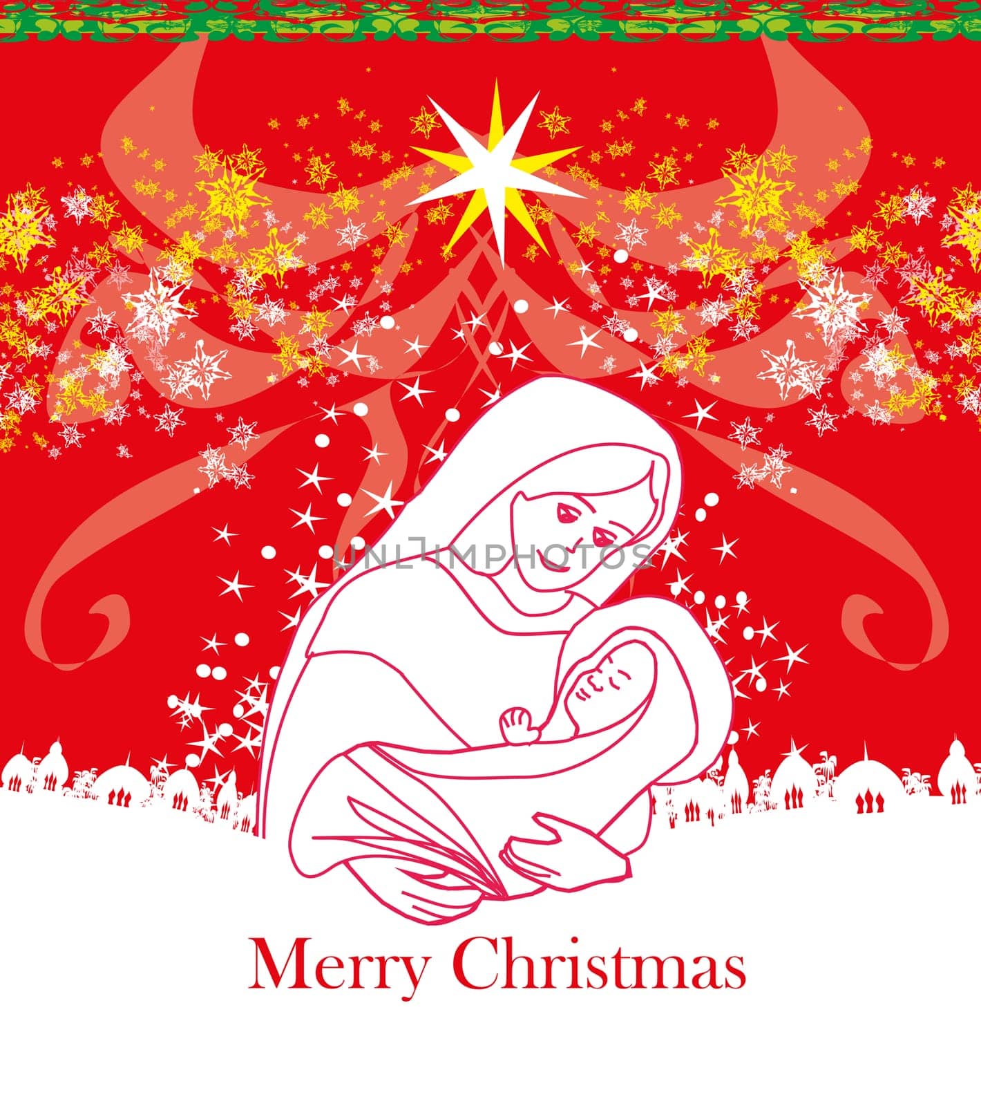 Madonna and child Jesus - Christmas card