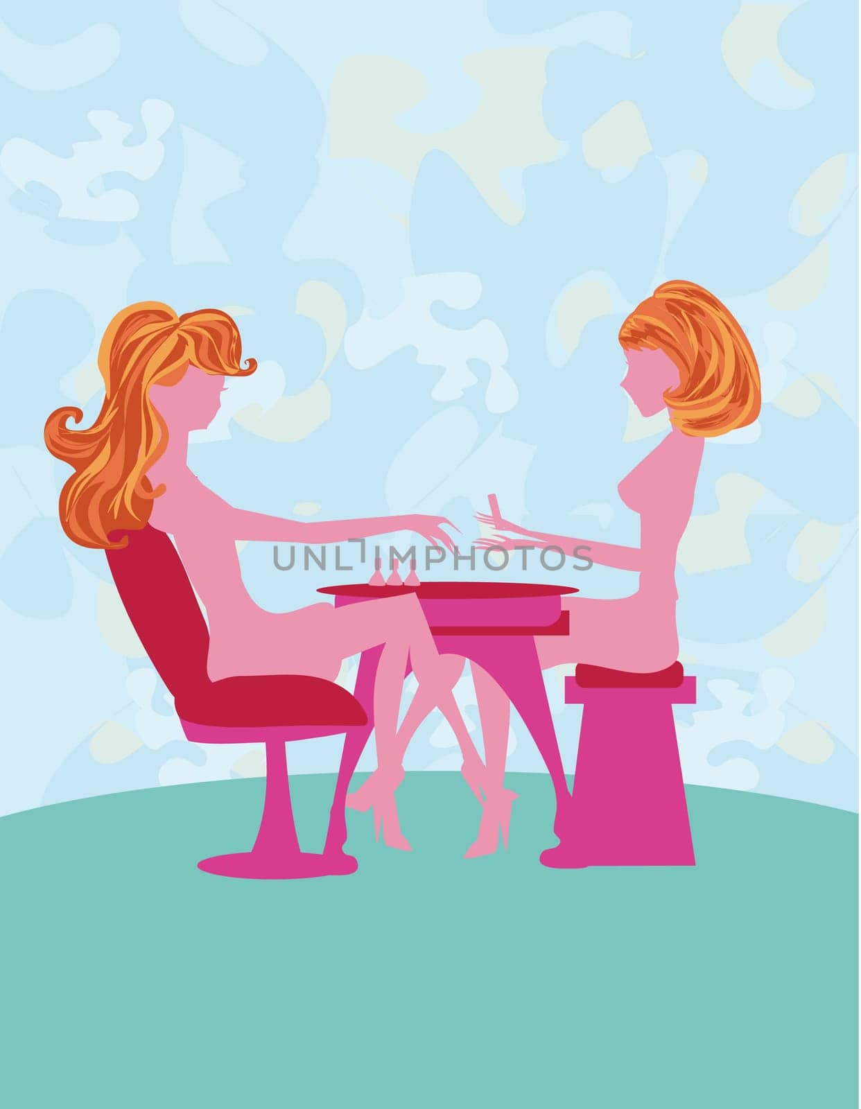 lady doing manicure in beauty salon