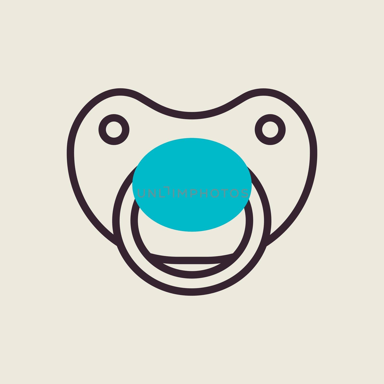 Baby dummy teat vector icon. Graph symbol for children and newborn babies web site and apps design, logo, app, UI