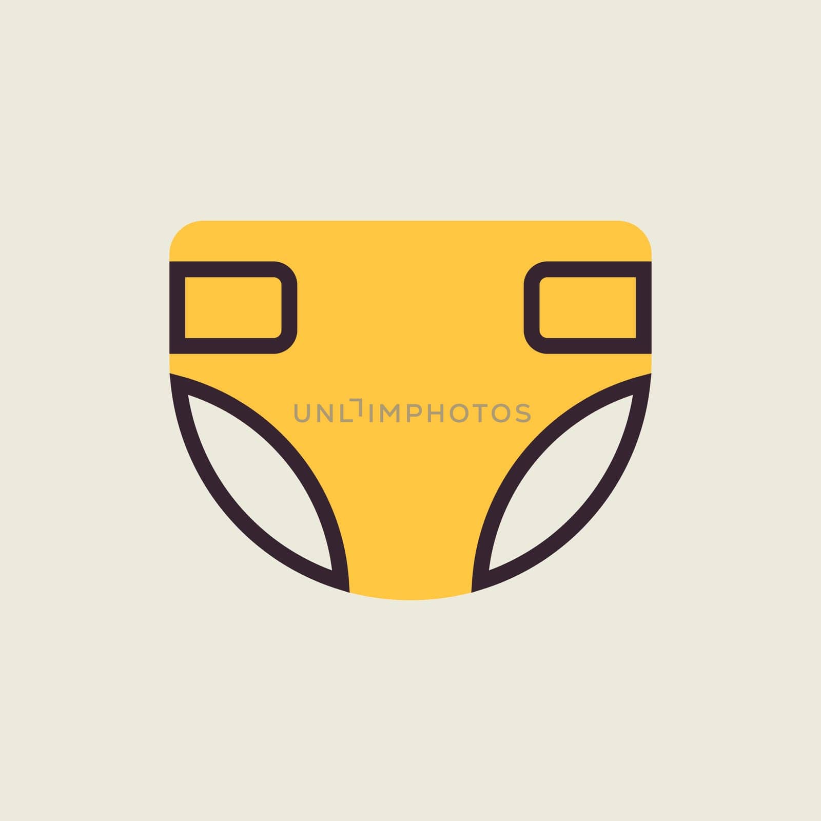 Diaper design vector isolated icon. Graph symbol for children and newborn babies web site and apps design, logo, app, UI