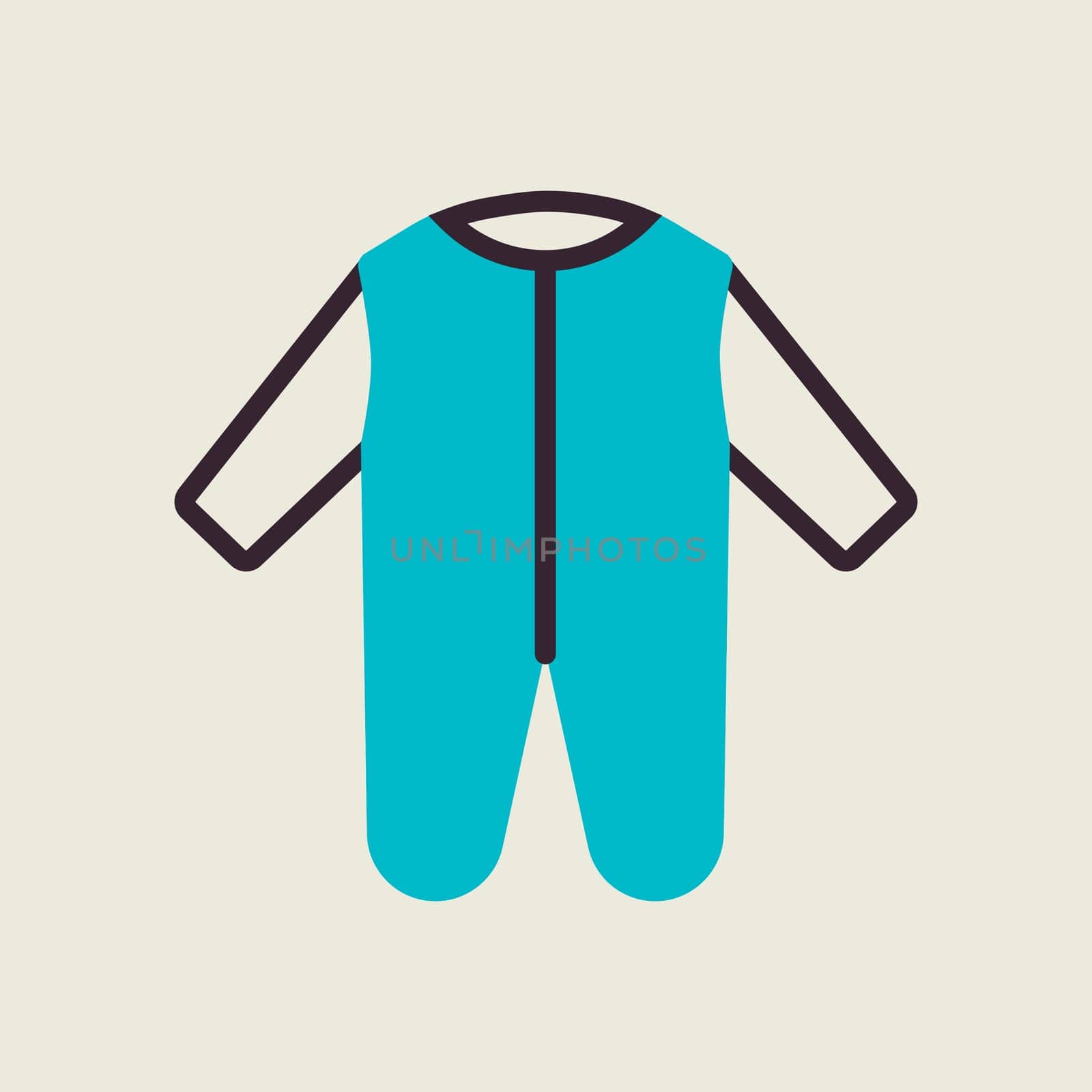 Baby bodysuit vector icon. Baby Romper. Graph symbol for children and newborn babies web site and apps design, logo, app, UI