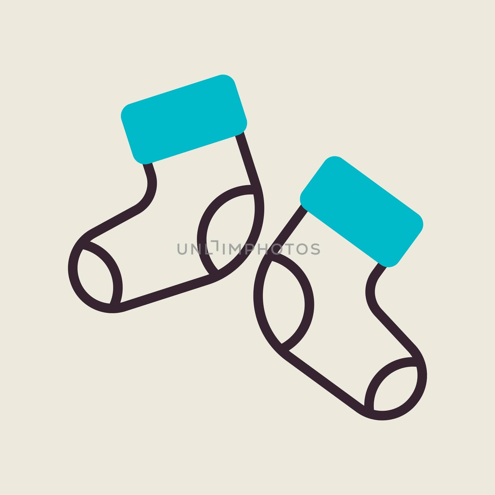 Baby socks bootees vector icon. Graph symbol for children and newborn babies web site and apps design, logo, app, UI
