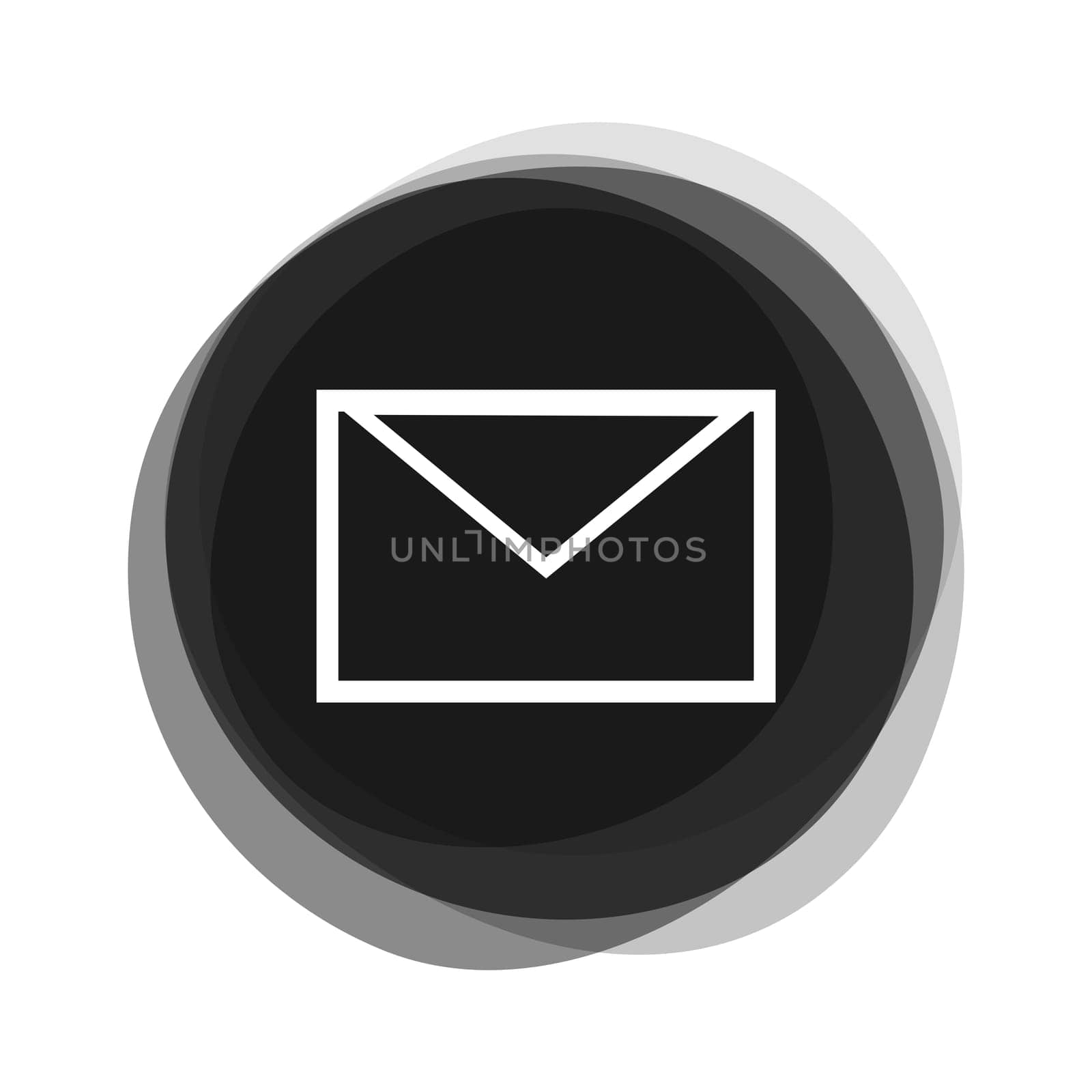 Isolated black round Button with E-Mail Icon