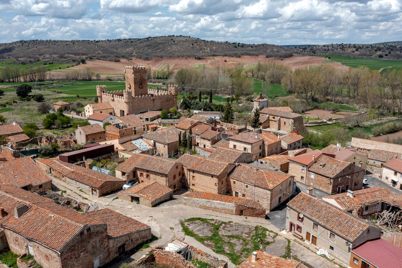 General view of Guijosa, in the province of Soria, judicial district of El Burgo de Osma, Autonomous Community of Castilla y Leon, Spain. it belongs to the municipality of Espeja de San Marcelino.