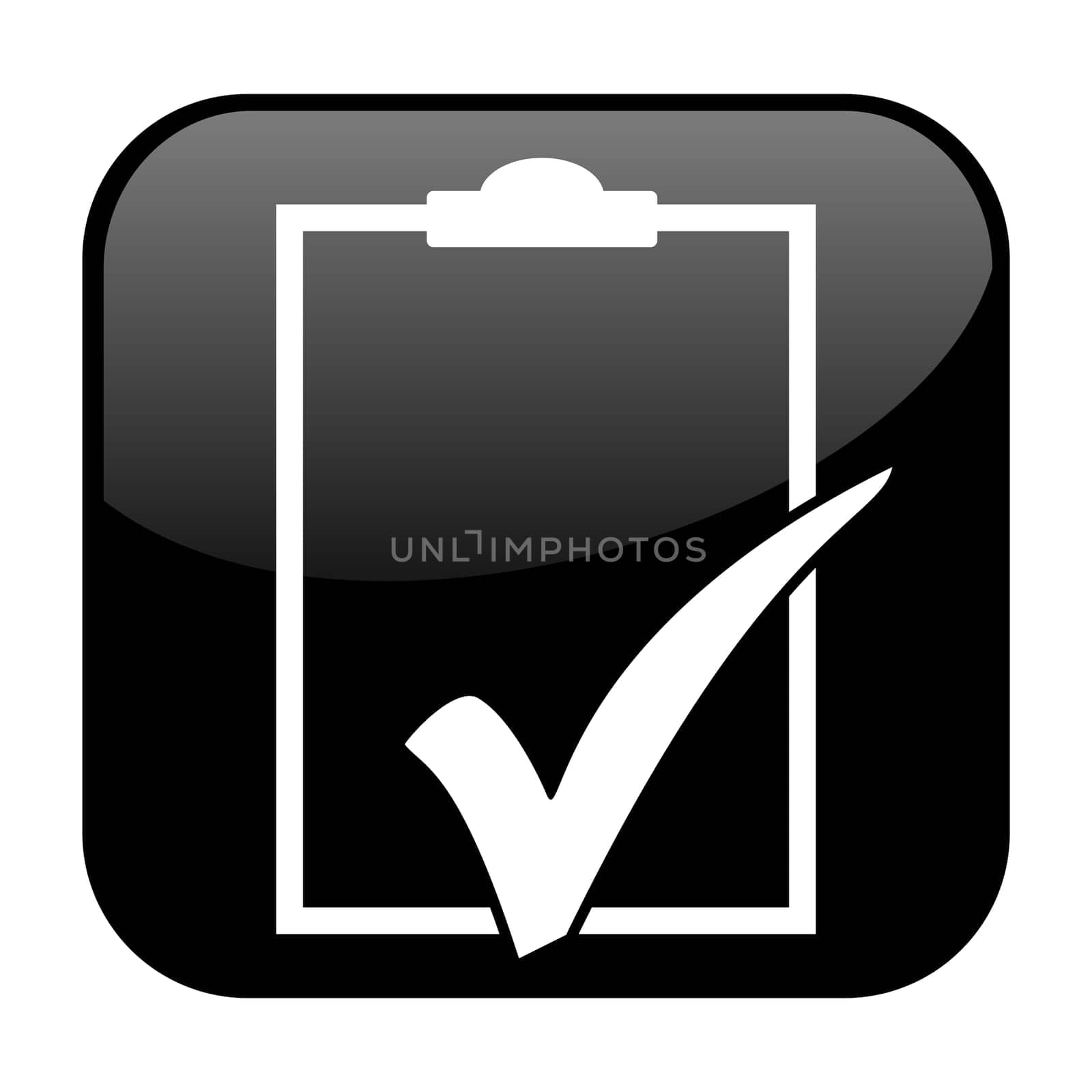 Isolated black Button: Checklist Icon