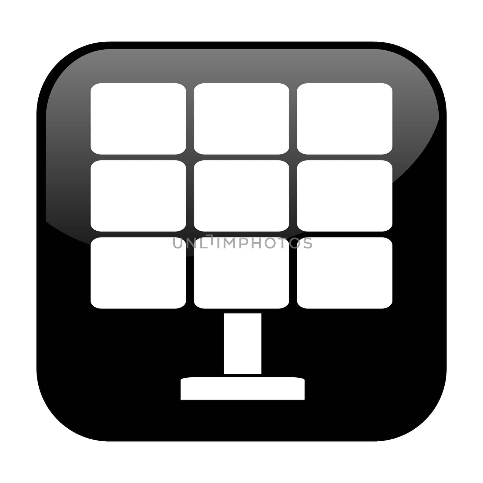 Isolated black Button: Solar Icon