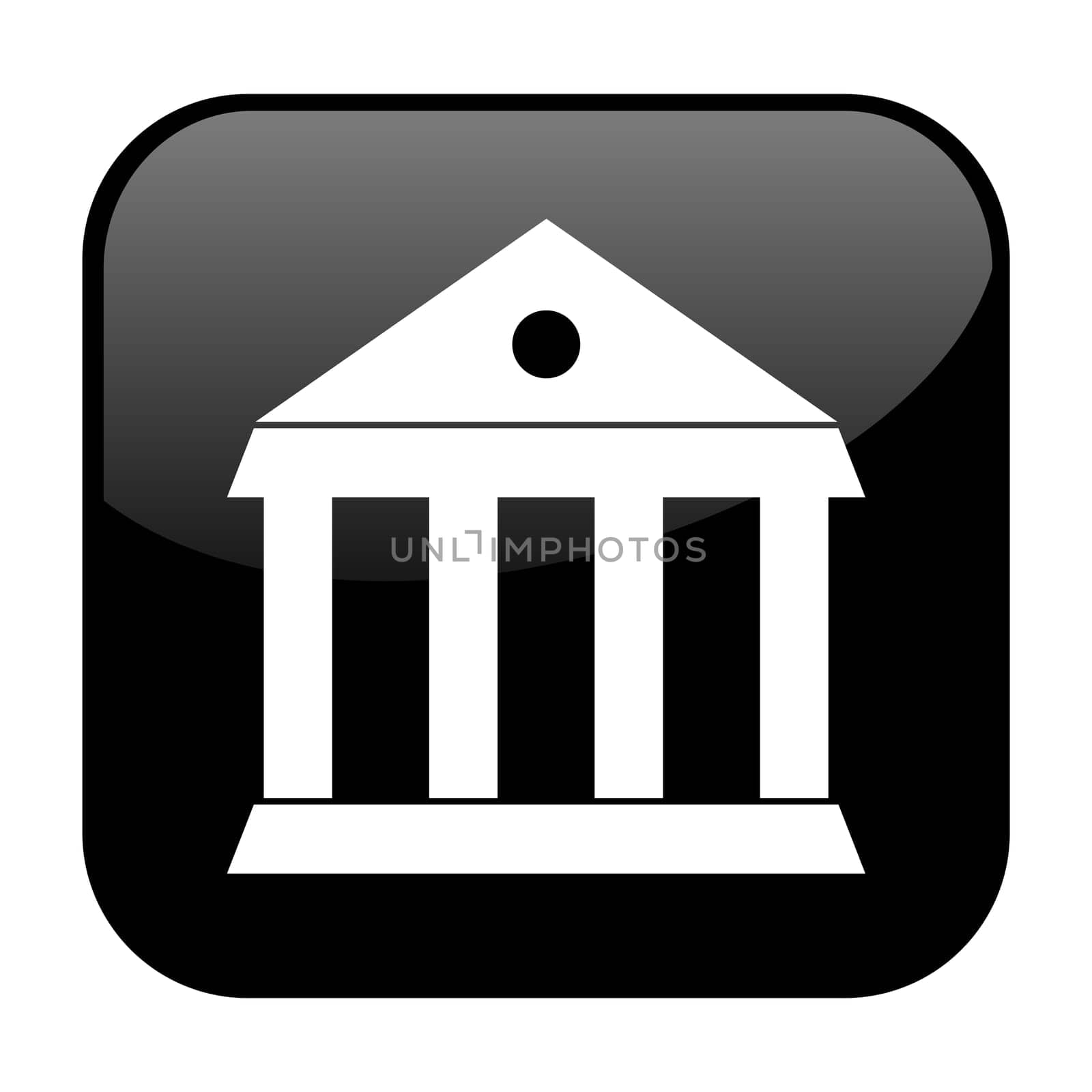 Isolated black Button: Museum or Court Icon