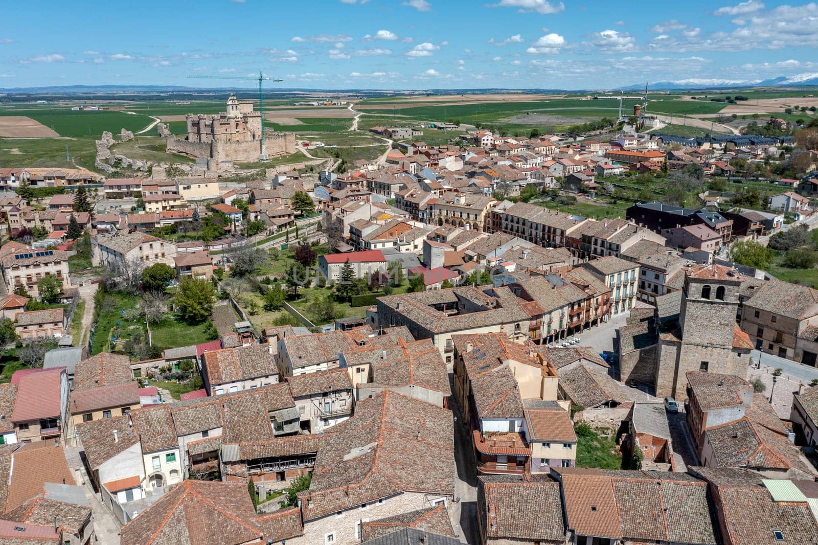 Panoramic view of Turegano Castle, in Segovia province, Castilla Leon, Spain.