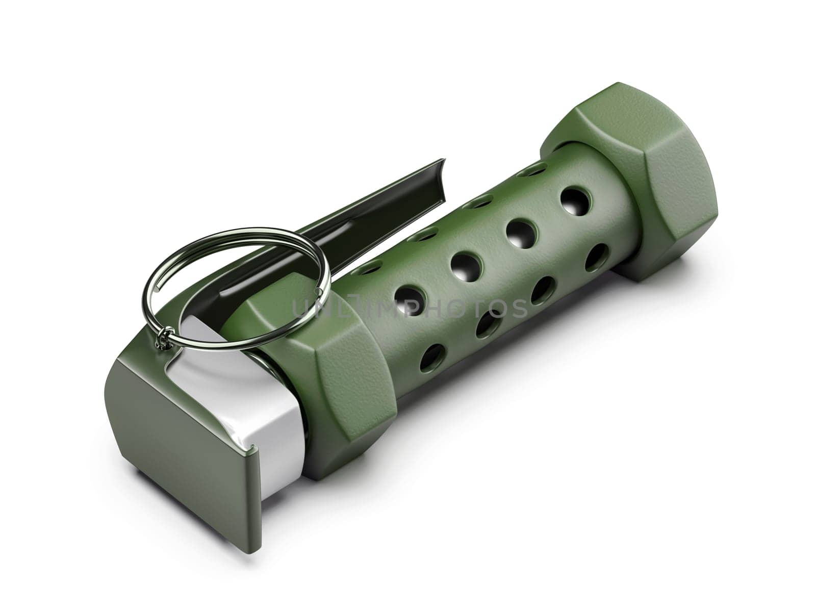 Stun grenade on white background