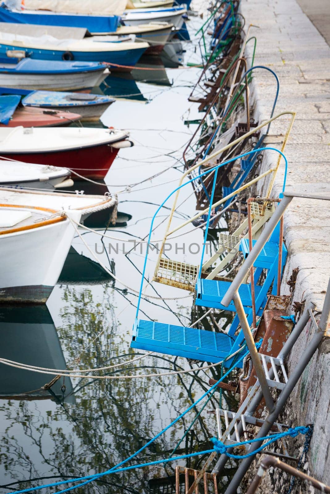 Port in Croatia with boats detail