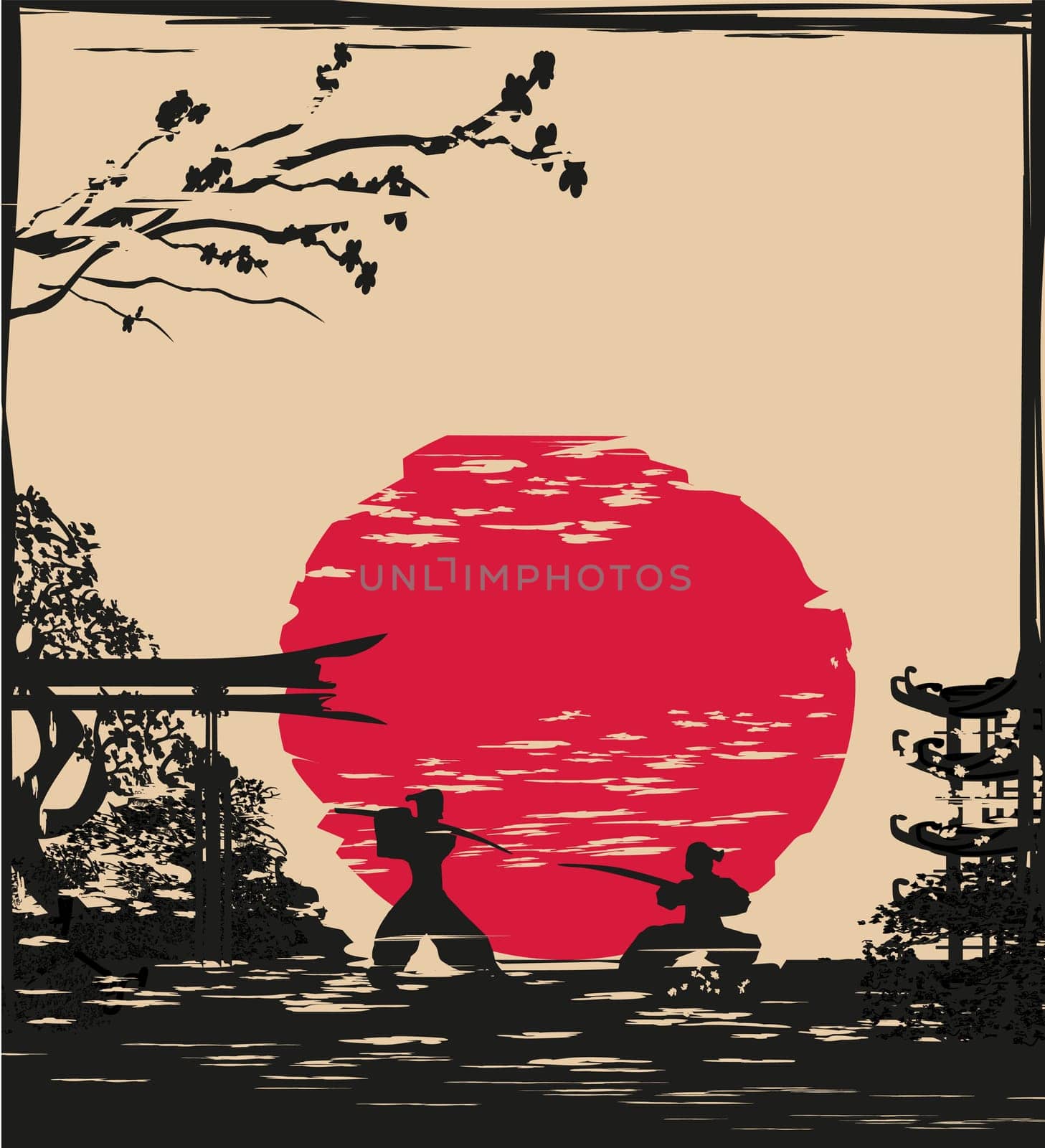 Japanese Samurai fighter card