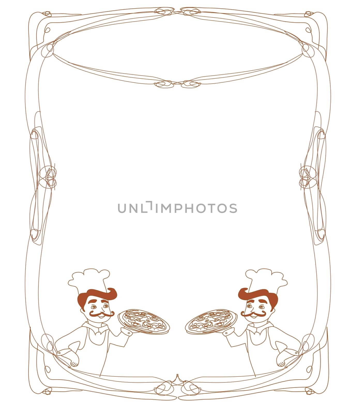 chef with pizza - Menu Template