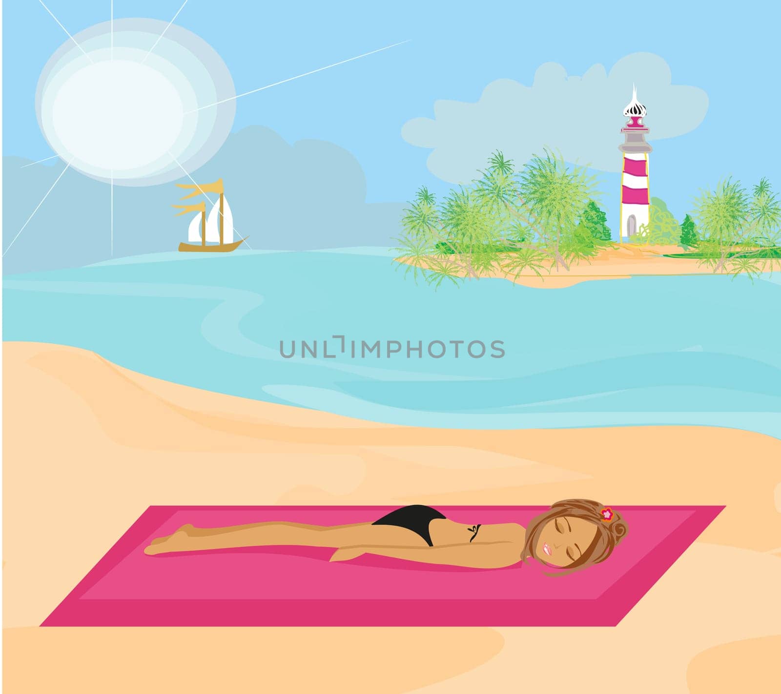 summer beach girl