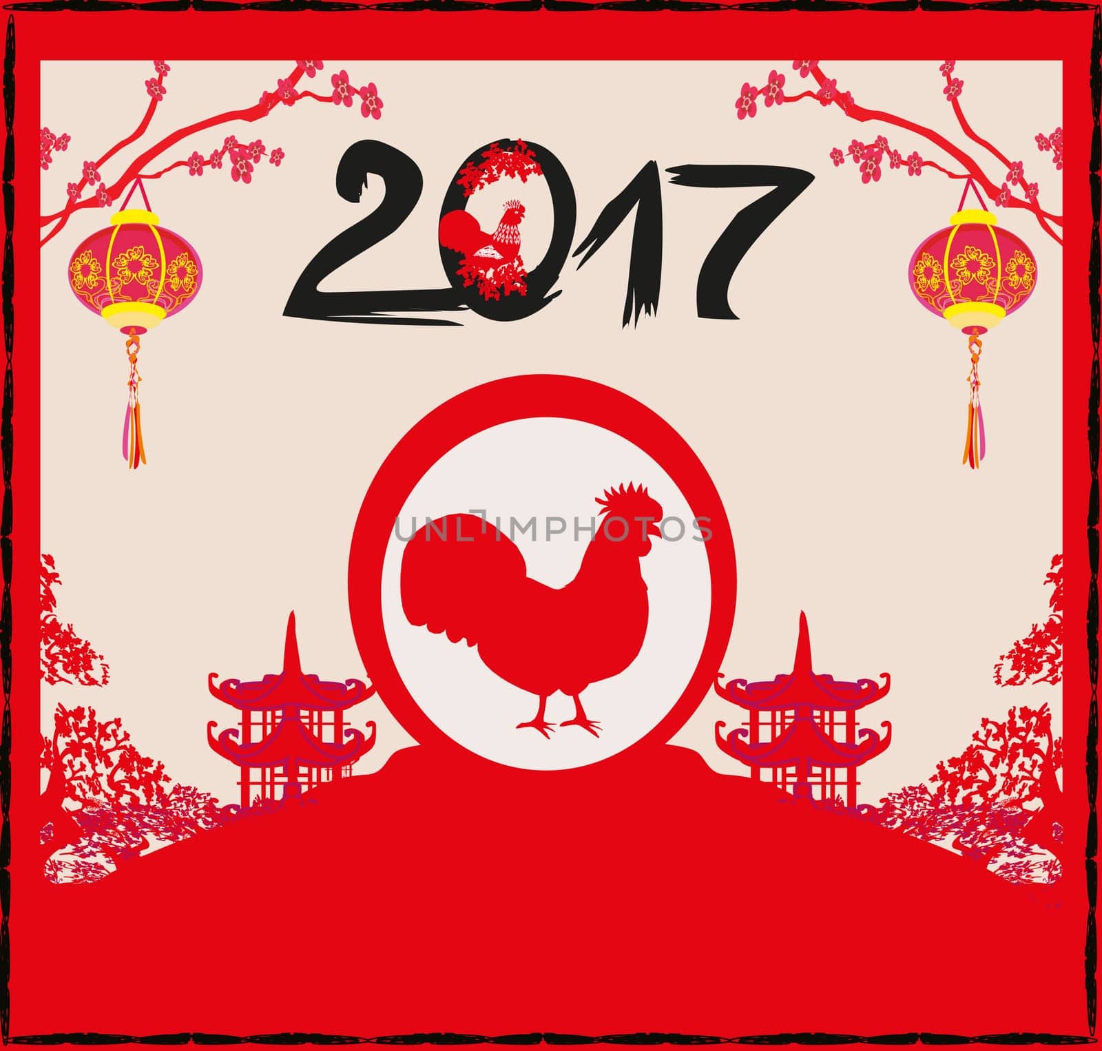 year of rooster design for Chinese New Year celebration