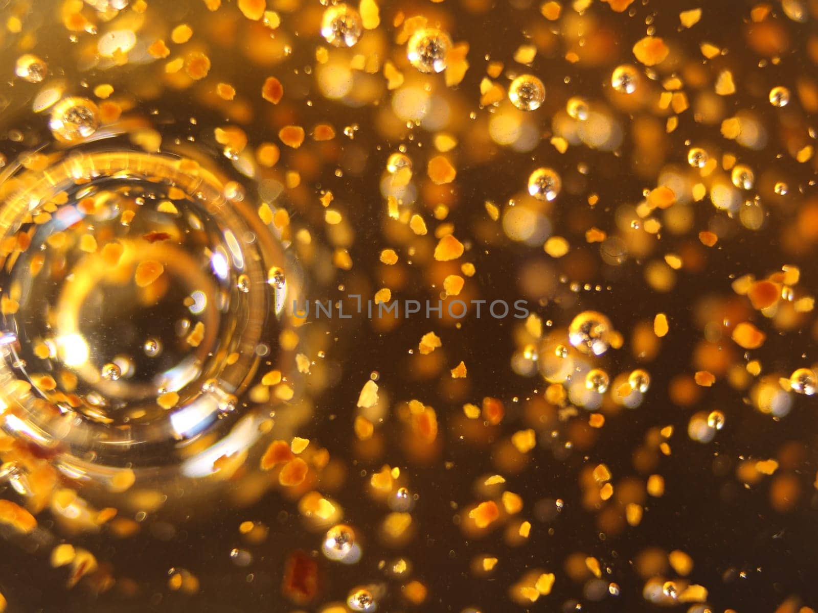 Gold balls bubbles abstract macro different ways colors