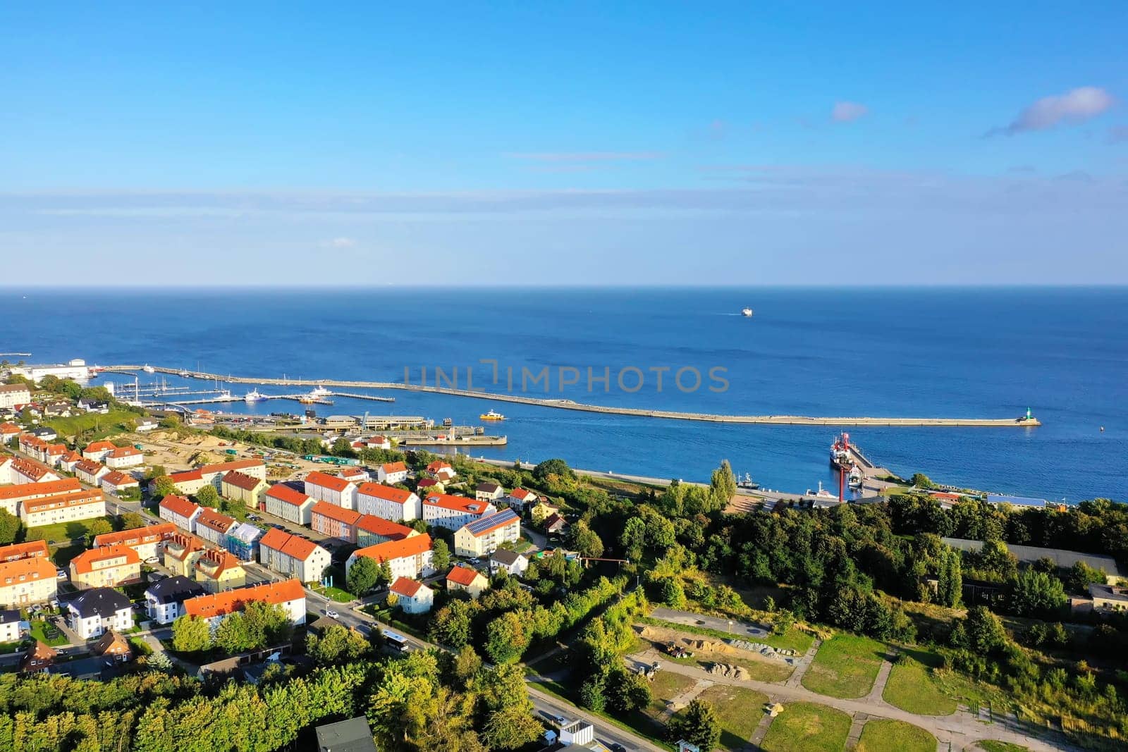 Aerial view of Sassnitz in good weather