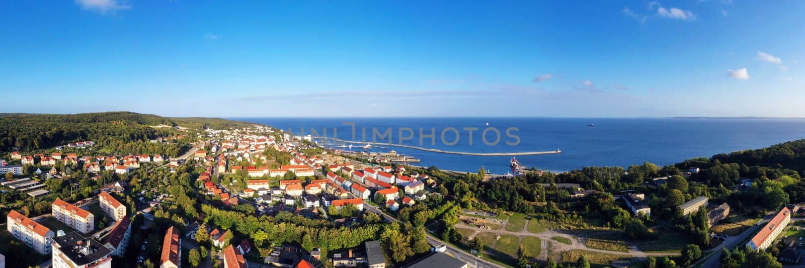 Aerial view of Sassnitz in good weather