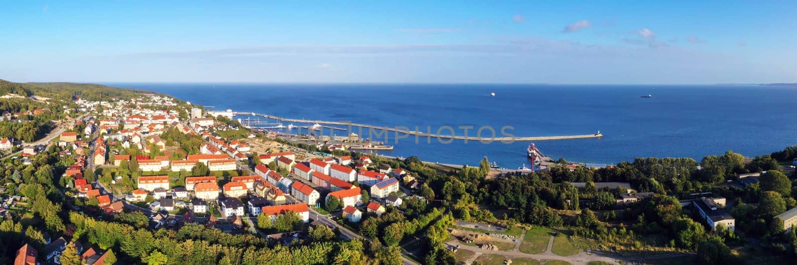 Aerial view of Sassnitz in good weather