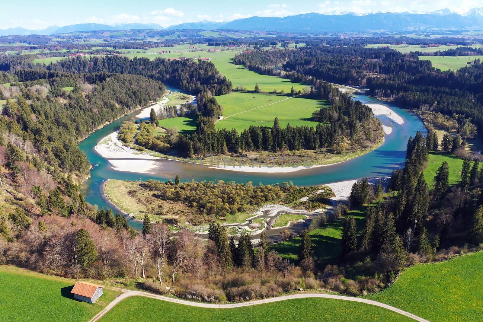 Aerial view of the Litzauer loop in good weather