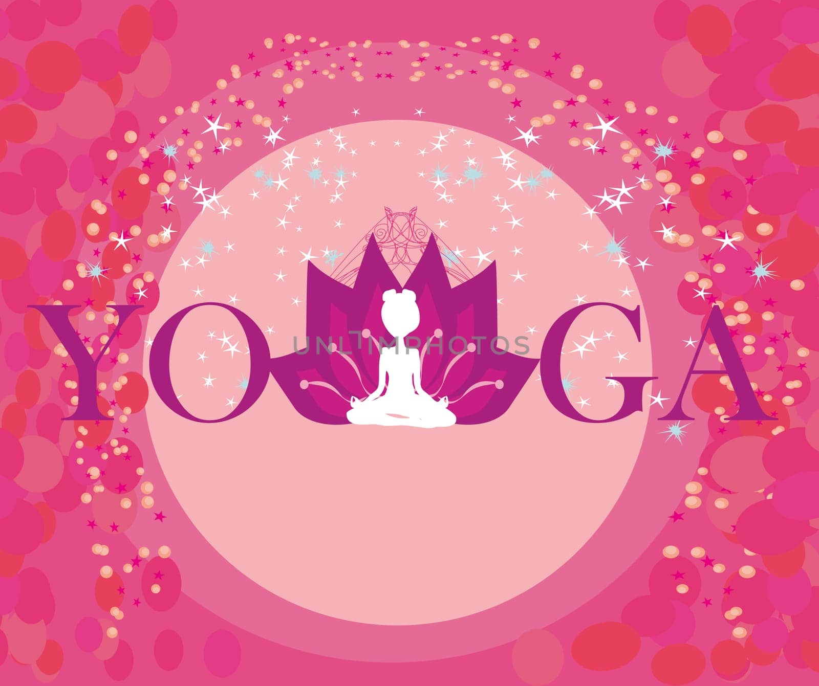 girl in lotus position - abstract card