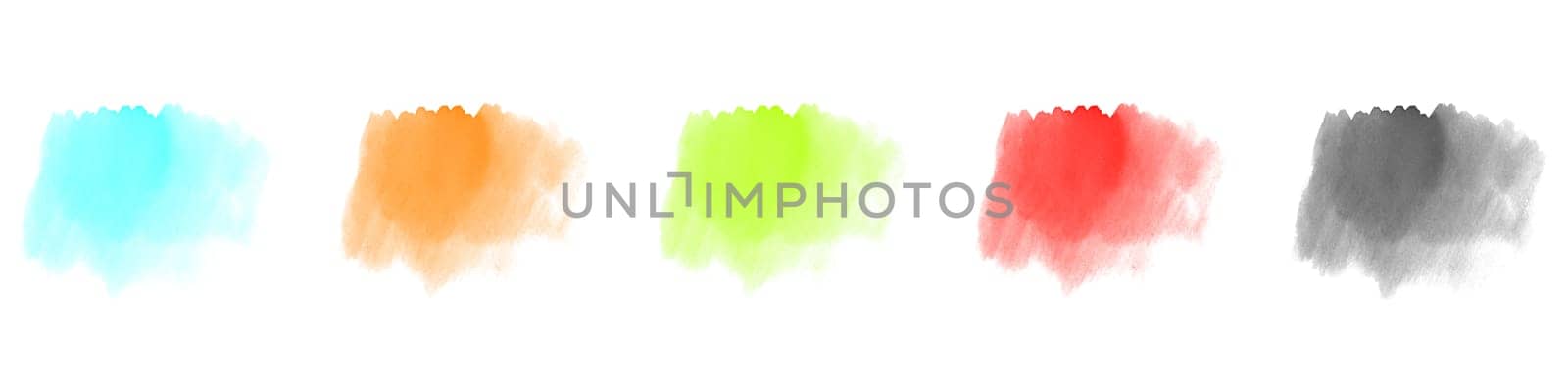 Collection of 5 watercolor painting - Paintbrush Banner