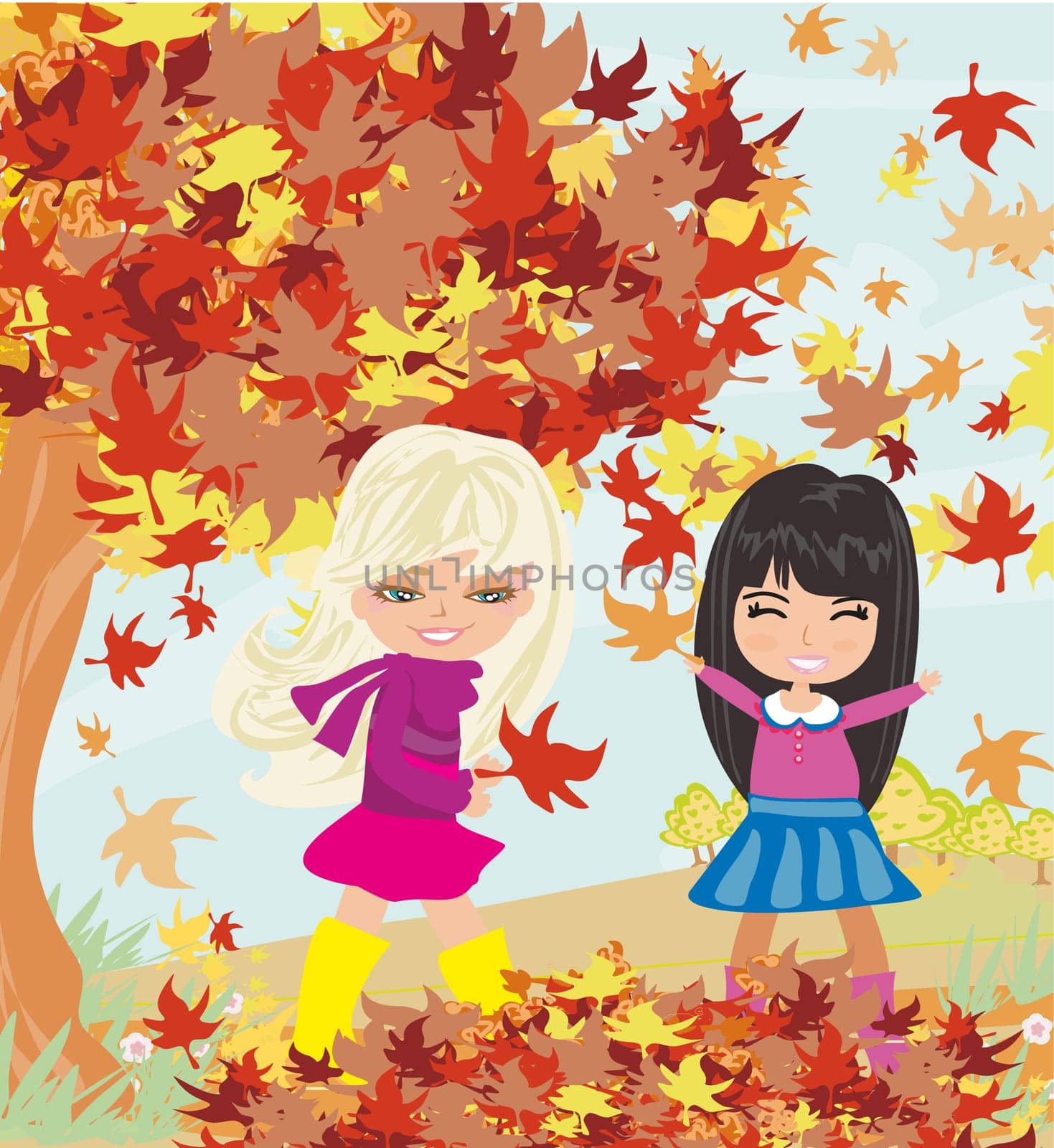 fun in the autumn day