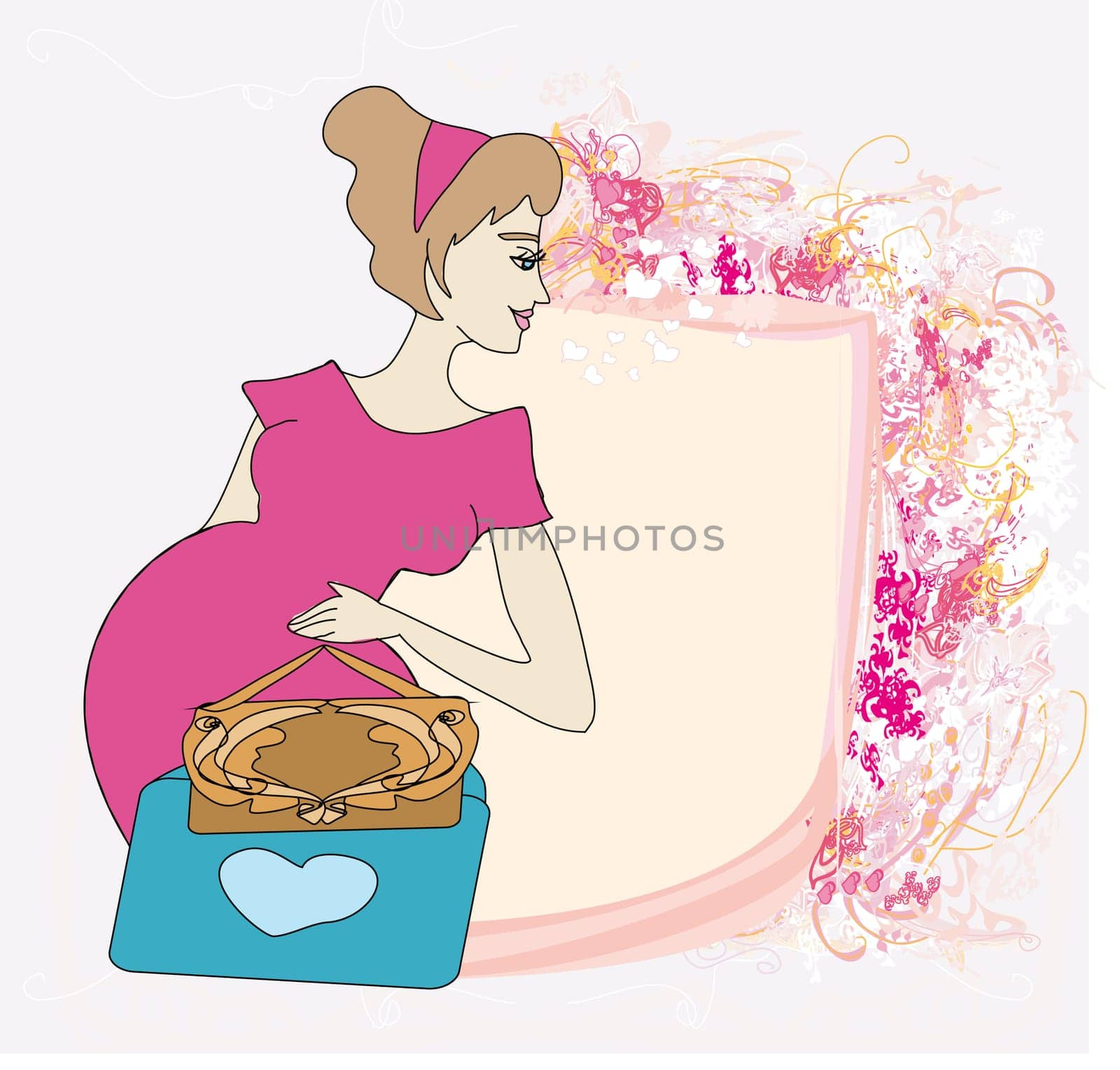 Beautiful pregnant girl frame