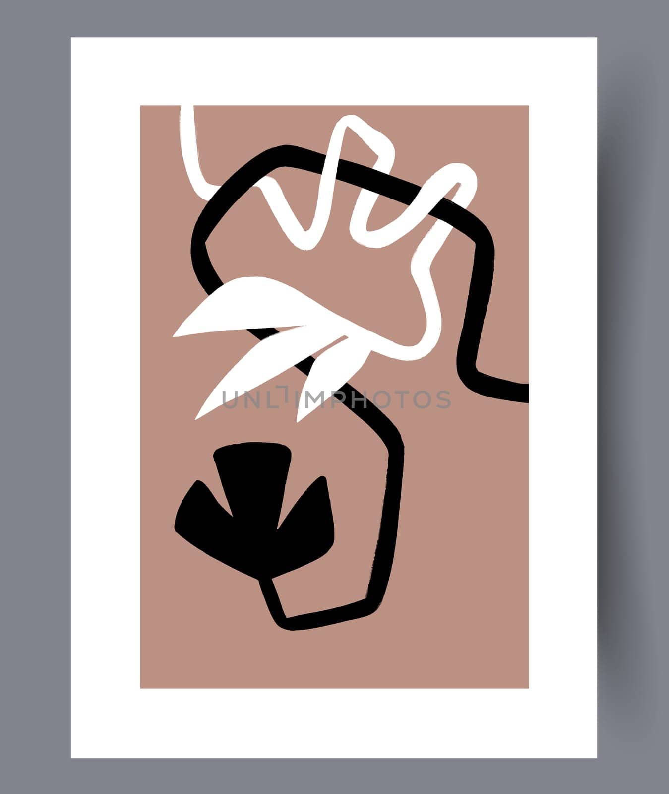 Scandinavian abstract vector print set. Minimalistic abstract wall art background for print. Scandinavian vector style.