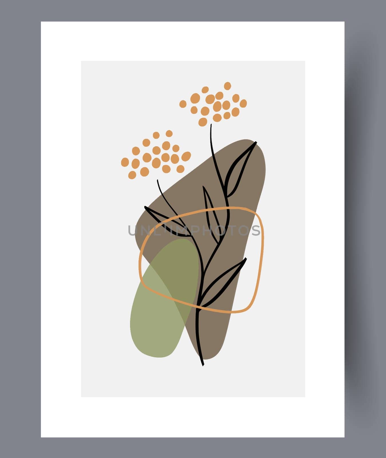 Scandinavian abstract vector print set. Minimalistic abstract wall art background for print. Scandinavian vector style.