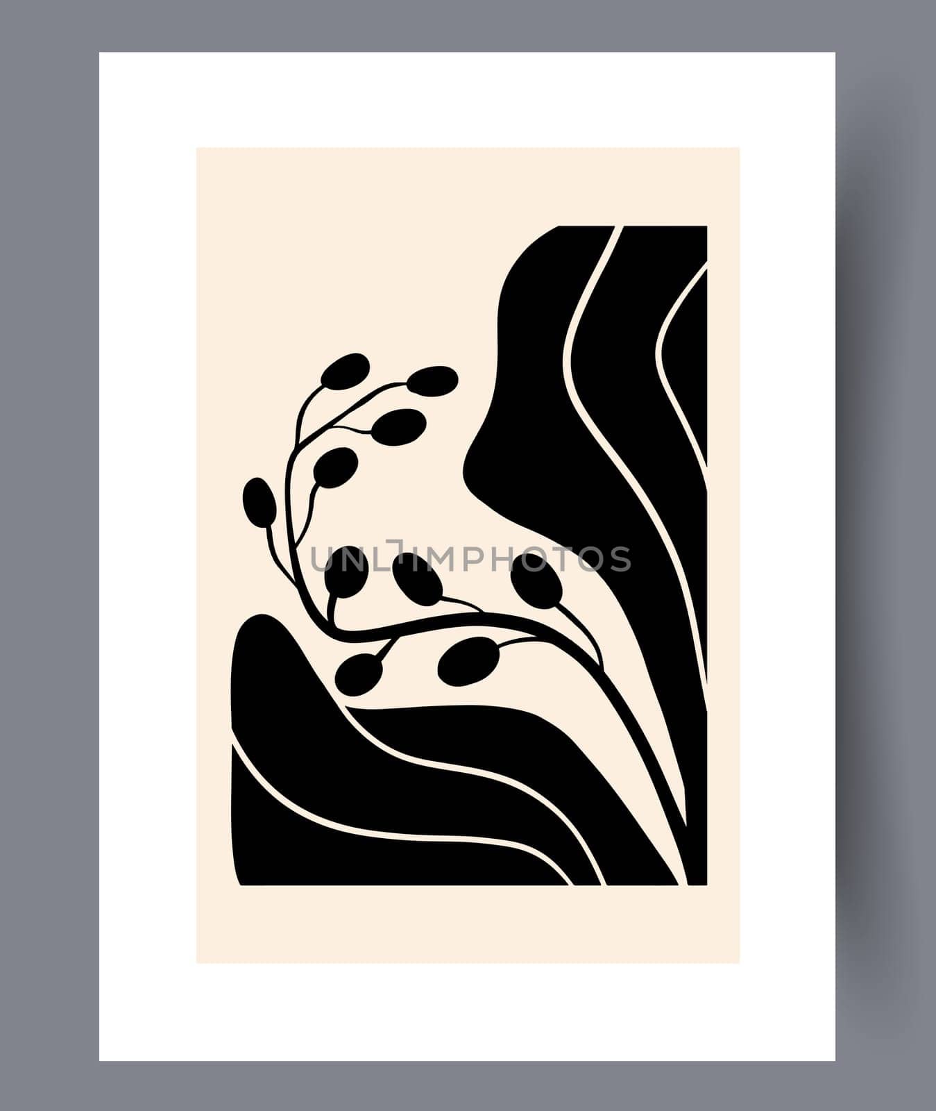 Scandinavian abstract vector print set. Minimalistic abstract wall art background for print. Scandinavian vector style.