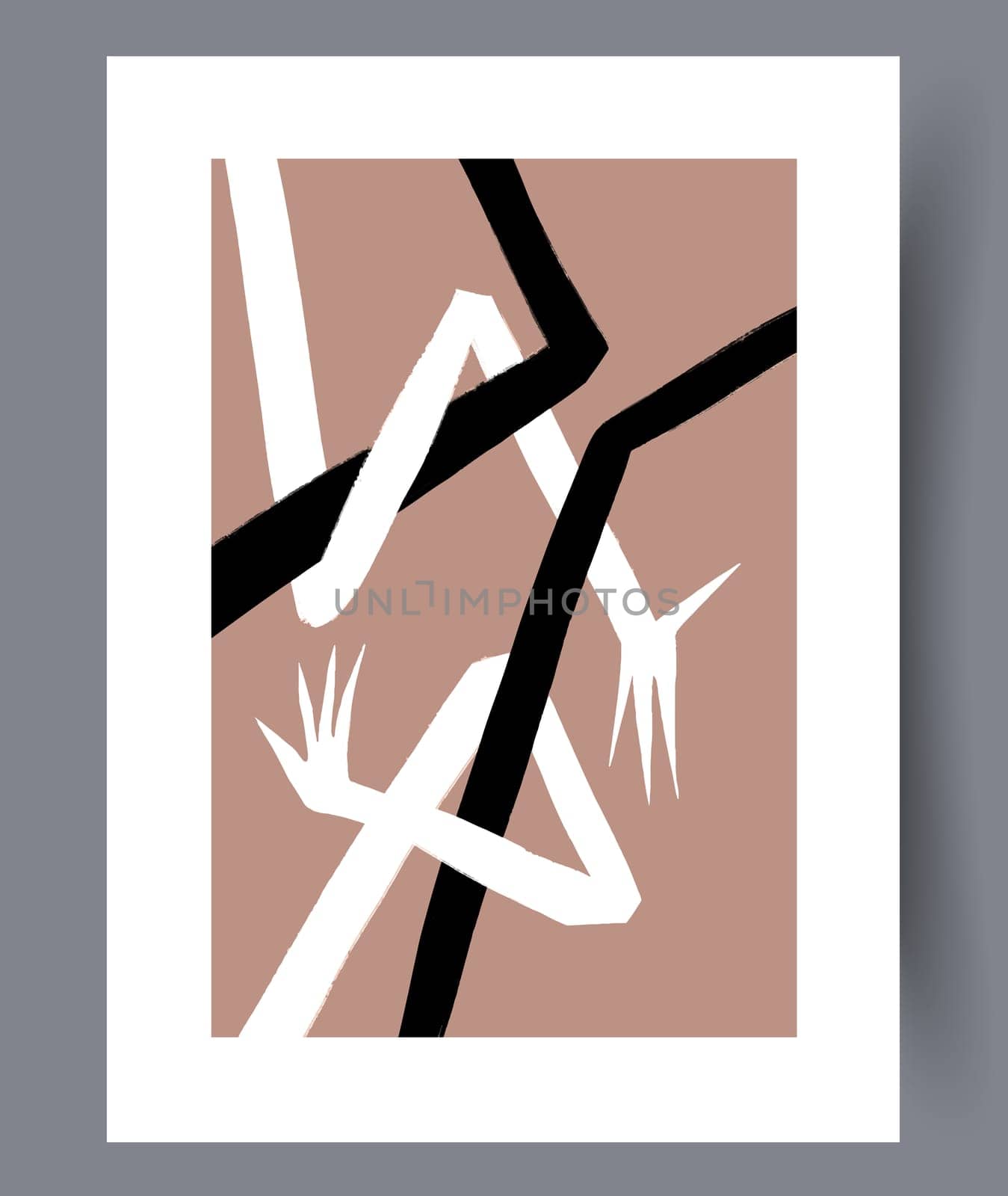 Scandinavian abstract vector print set. Minimalistic abstract wall art background for print. Scandinavian vector style.