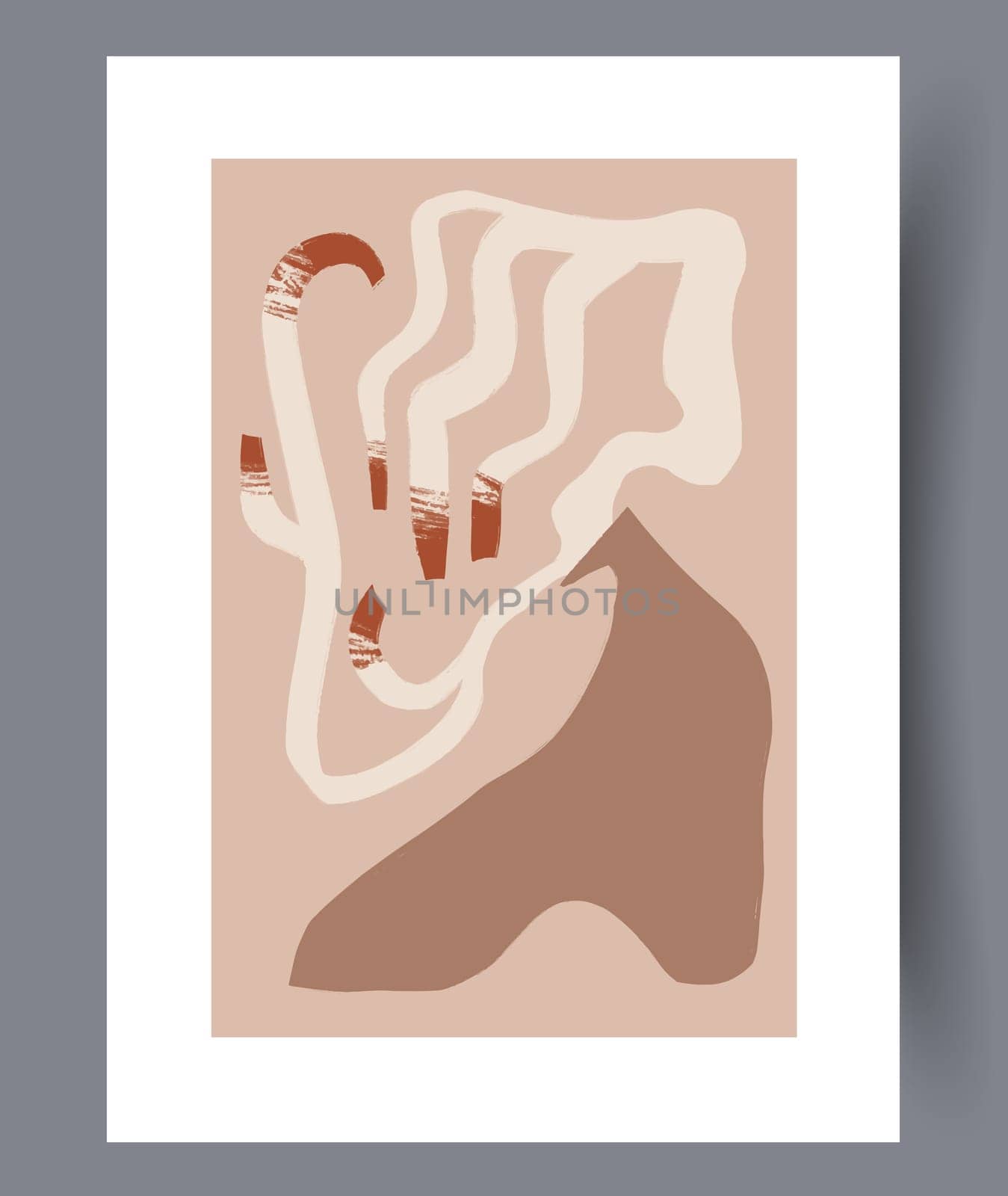 Scandinavian abstract vector print set. Minimalistic abstract wall art background for print. Scandinavian vector style.