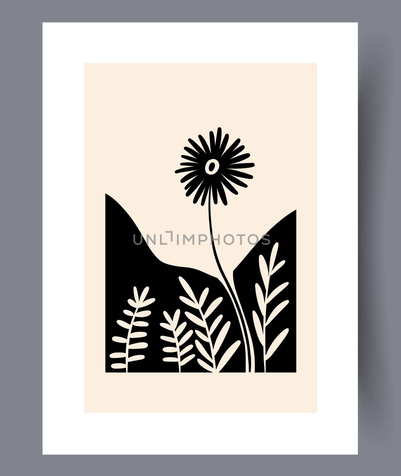 Scandinavian abstract vector print set. Minimalistic abstract wall art background for print. Scandinavian vector style.