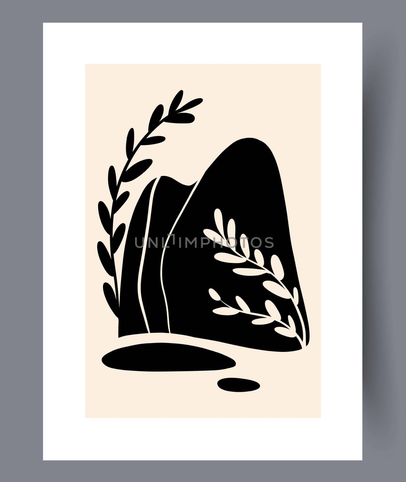 Scandinavian abstract vector print set. Minimalistic abstract wall art background for print. Scandinavian vector style.
