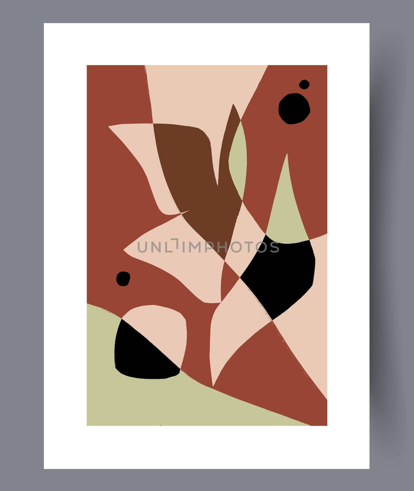 Scandinavian abstract vector print set. Minimalistic abstract wall art background for print. Scandinavian vector style.