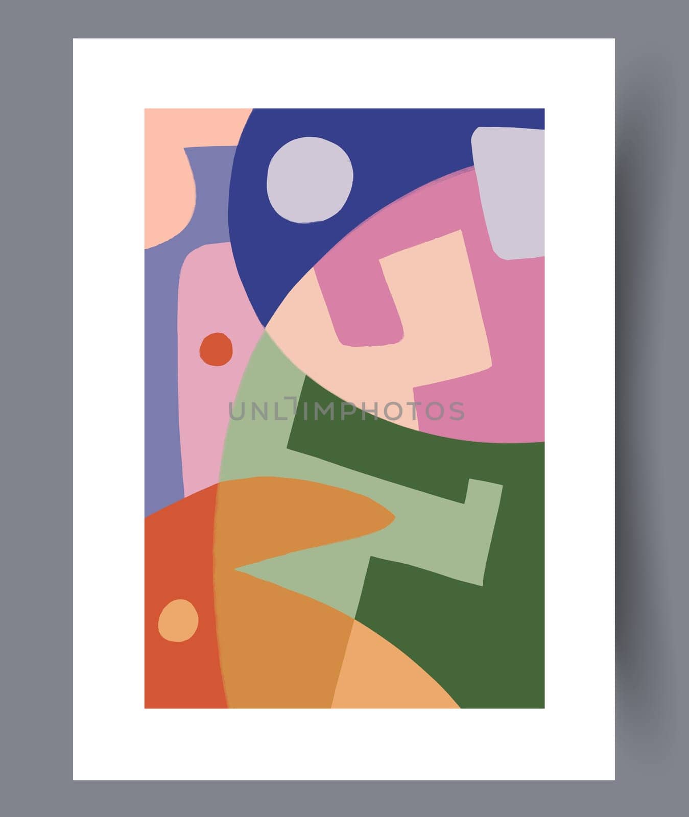Scandinavian abstract vector print set. Minimalistic abstract wall art background for print. Scandinavian vector style.