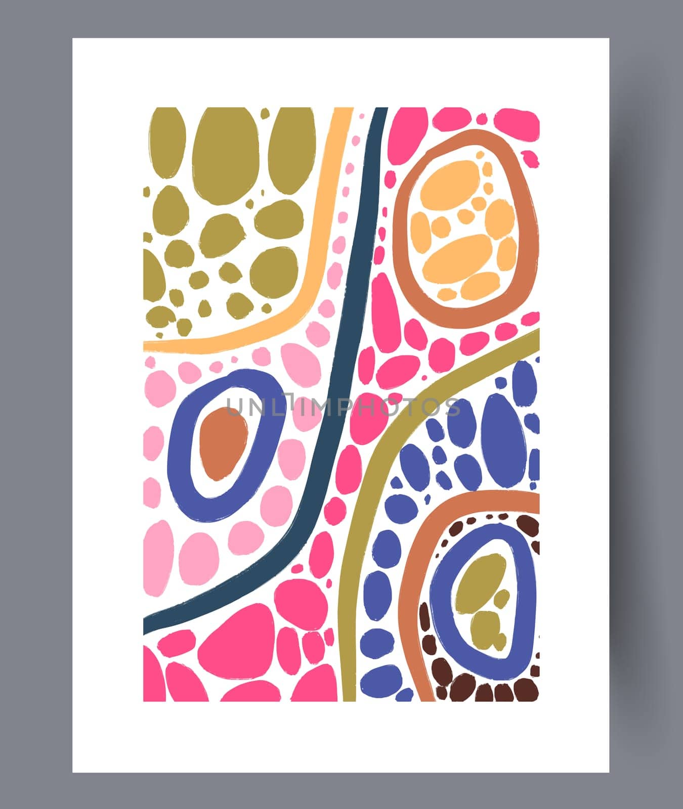 Scandinavian abstract vector print set. Minimalistic abstract wall art background for print. Scandinavian vector style.