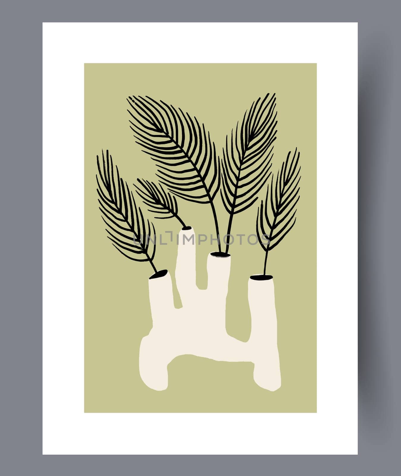 Scandinavian abstract vector print set. Minimalistic abstract wall art background for print. Scandinavian vector style.