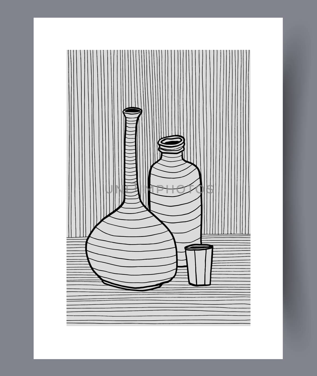 Scandinavian abstract vector print set. Minimalistic abstract wall art background for print. Scandinavian vector style.